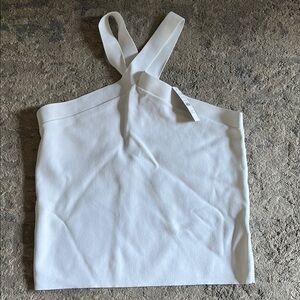J Crew White halterneck sweater-tank in Supersculpt yarn